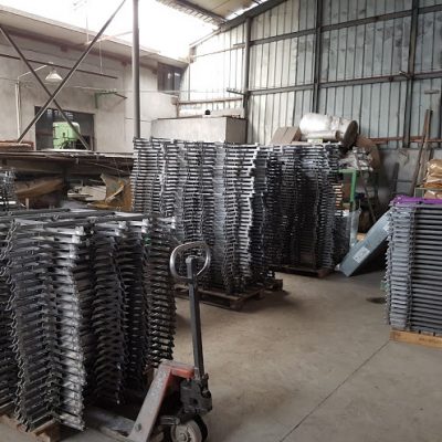 2019 Portable Table bases stacked ready to go to paint factory for powder coating