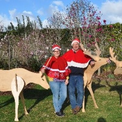 2019 Dav and Cath celebrating mid winter Christmas Poroti, New Zealand